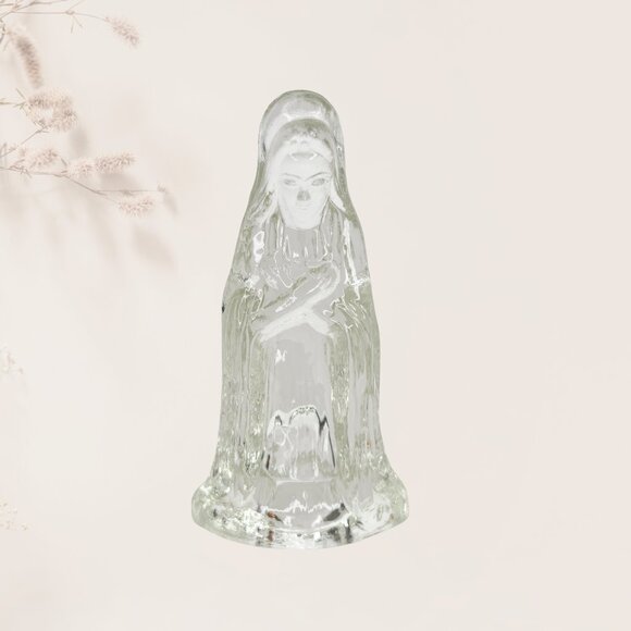 Vintage Clear Glass Nativity Piece - Mary Figure 3" - Picture 1 of 7